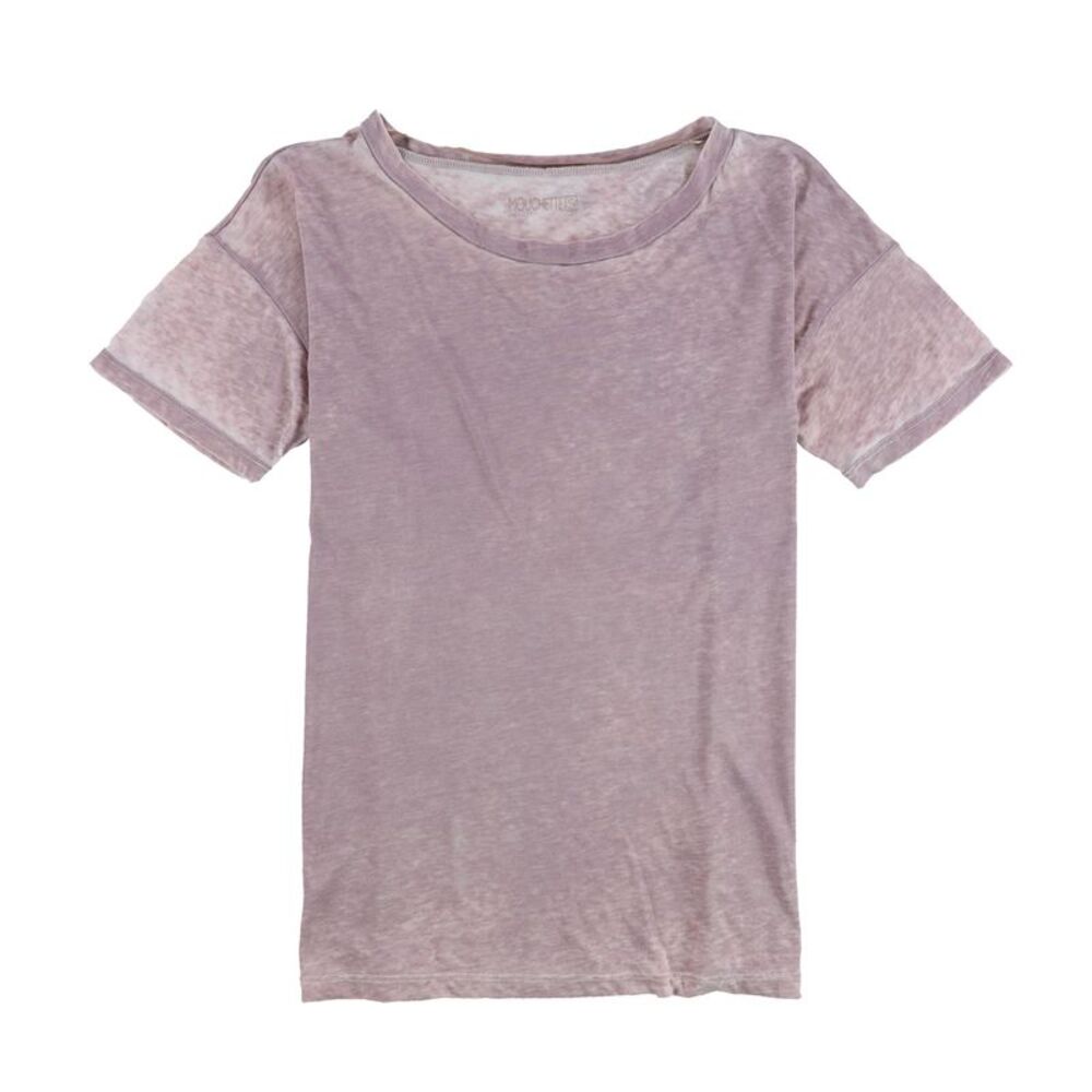 Mouchette Womens Burnout Look Basic T-Shirt, Purple, M, DM